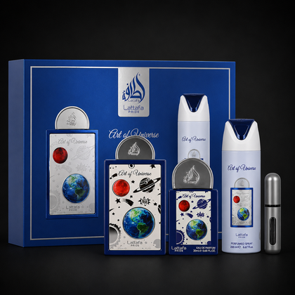 Set Lattafa Pride Art of Universe Eau de Parfum 100ml + 20ml + Desodorante 200ml Original