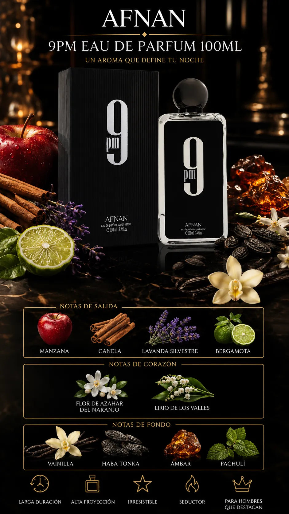 Afnan 9PM Eau de Parfum 100ml Original