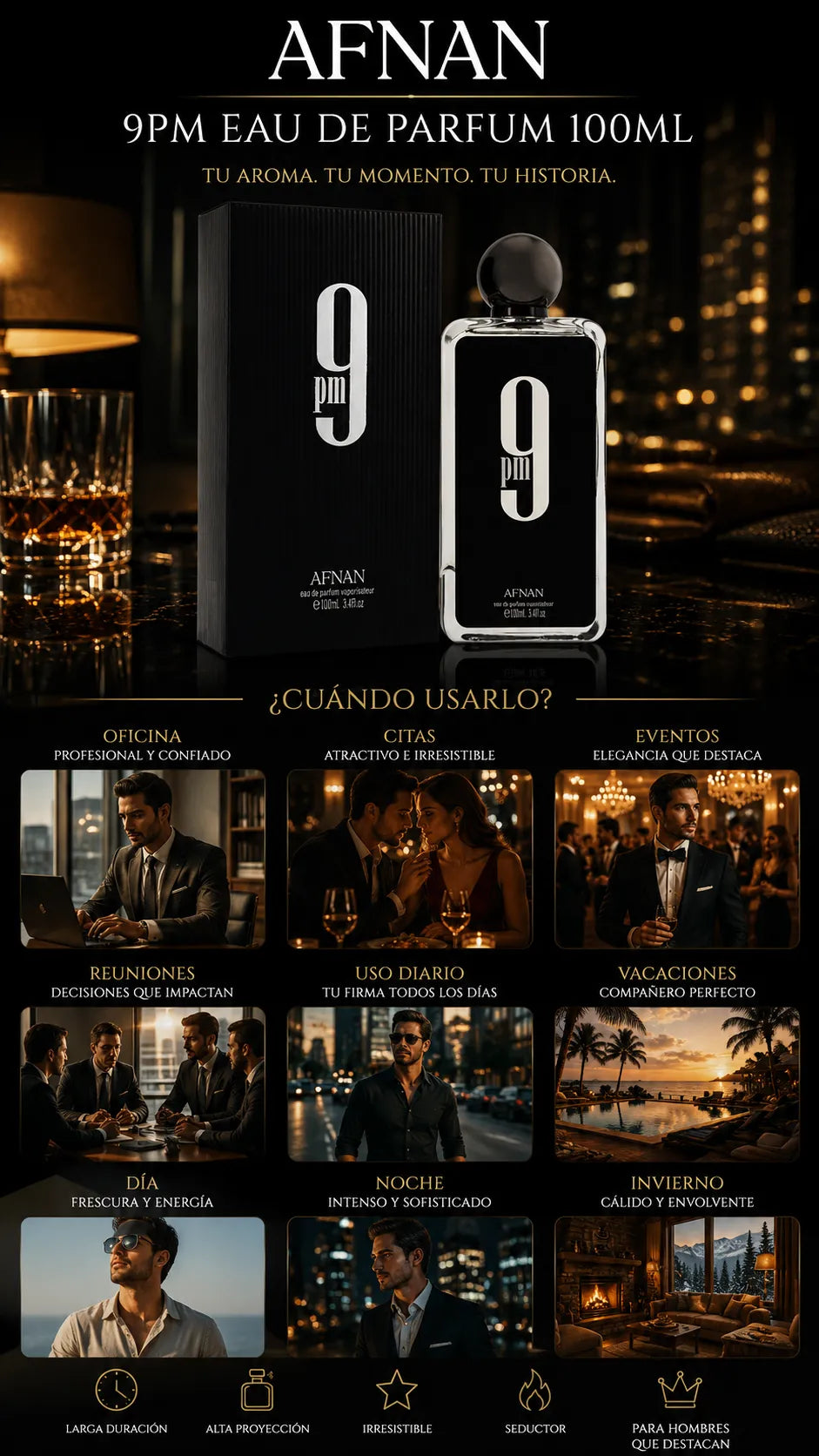 Afnan 9PM Eau de Parfum 100ml Original