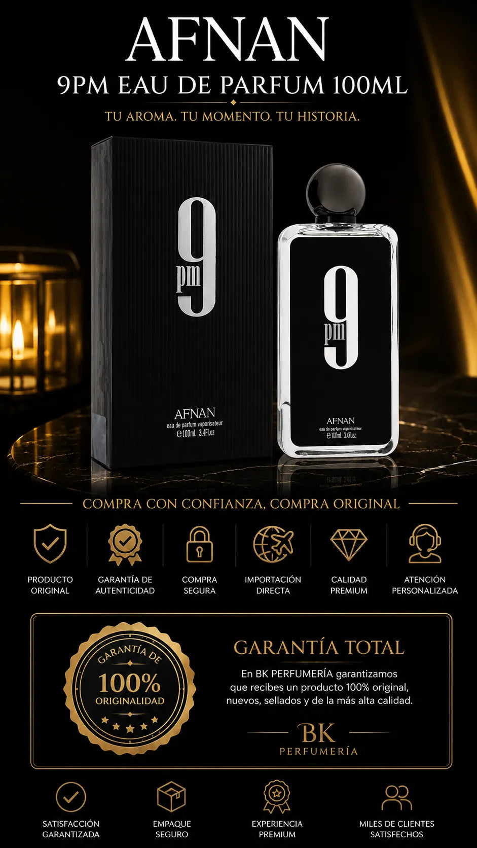 Afnan 9PM Eau de Parfum 100ml Original