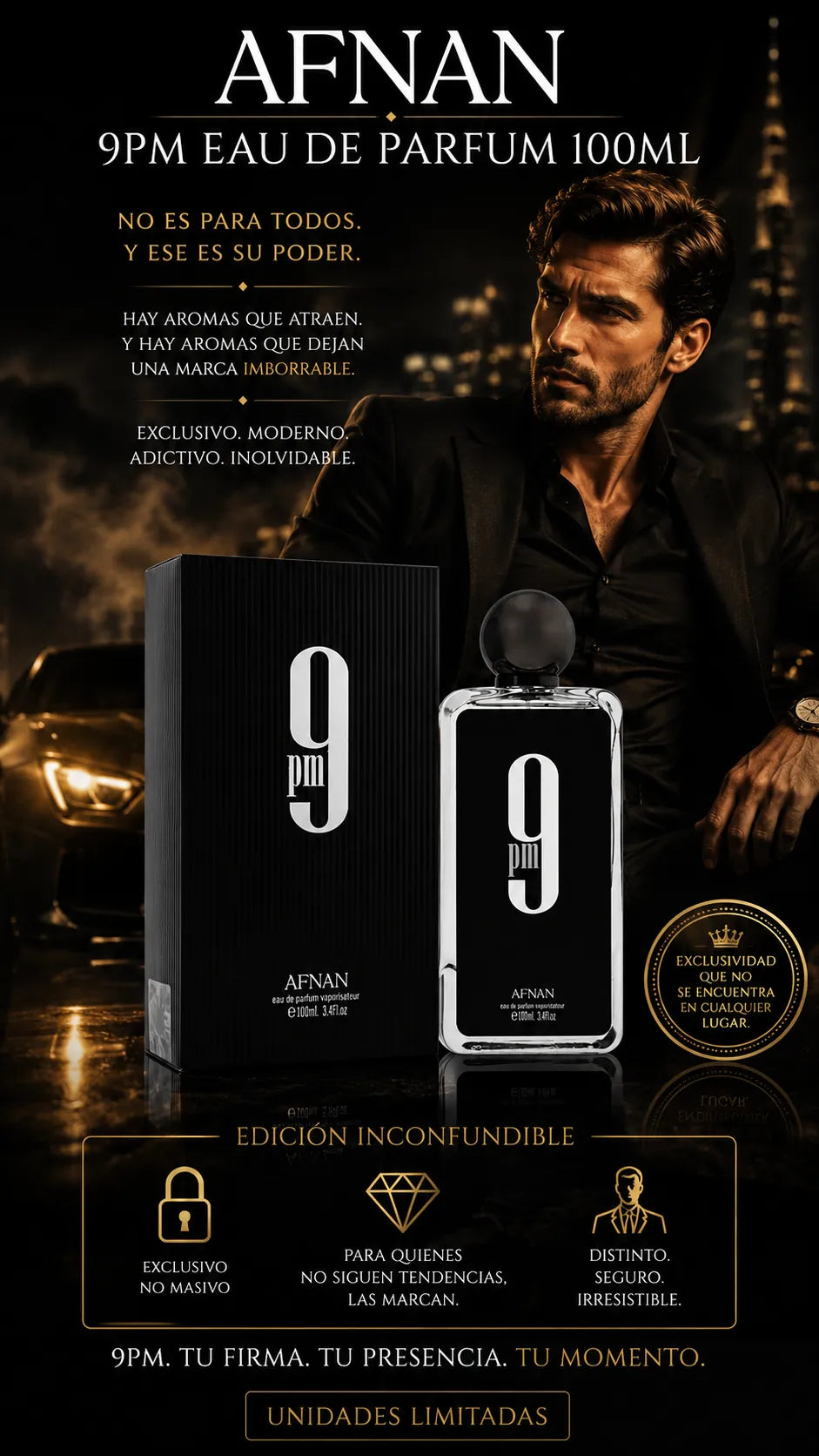 Afnan 9PM Eau de Parfum 100ml Original