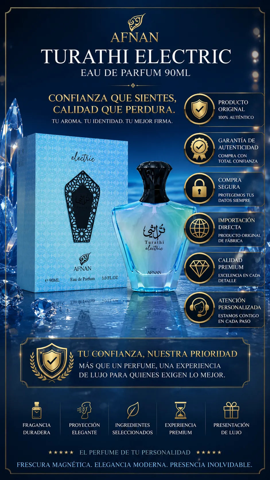 Afnan Turathi Electric Eau de Parfum 90ml Original