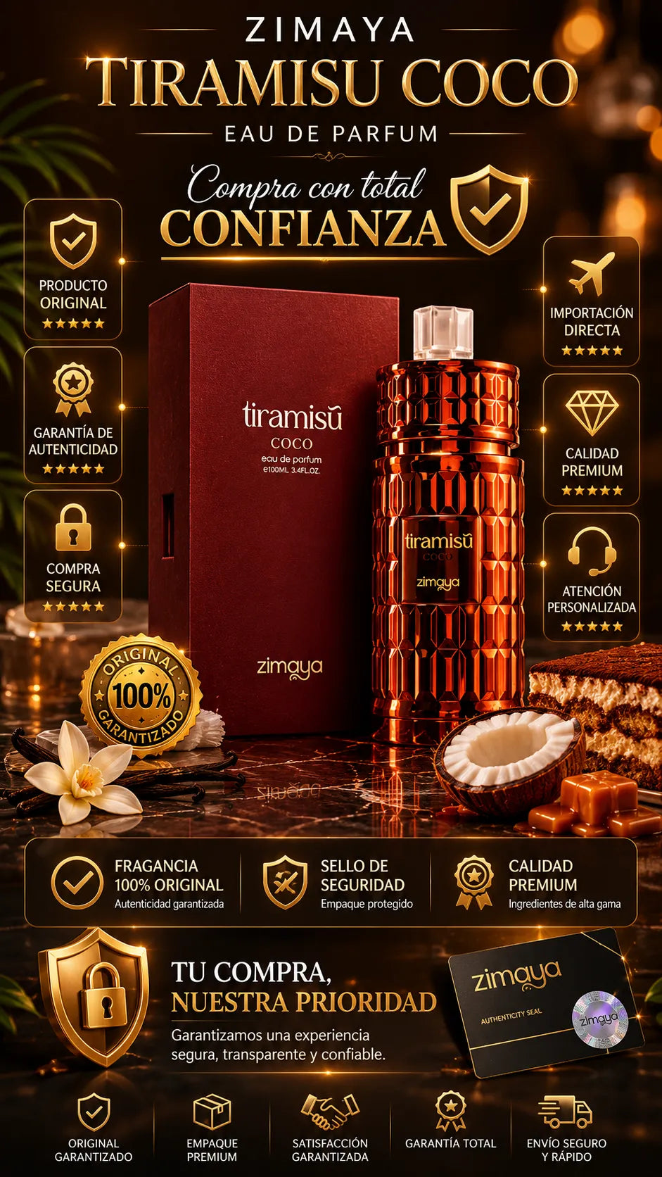 Zimaya Tiramisu Coco Eau de Parfum 100ml Original