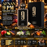 Afnan 9 PM Night Out Extrait de Parfum 100ml Original - Elegancia Intensa