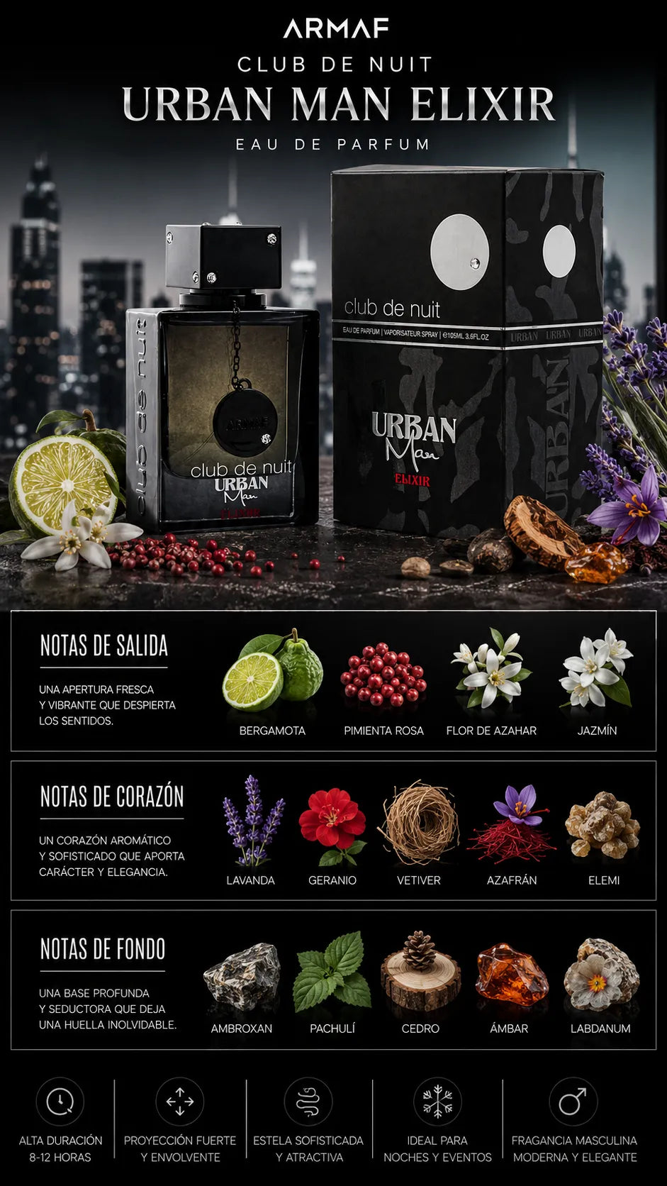 Armaf Club De Nuit Urban Man Elixir Eau de Parfum 105ml Original