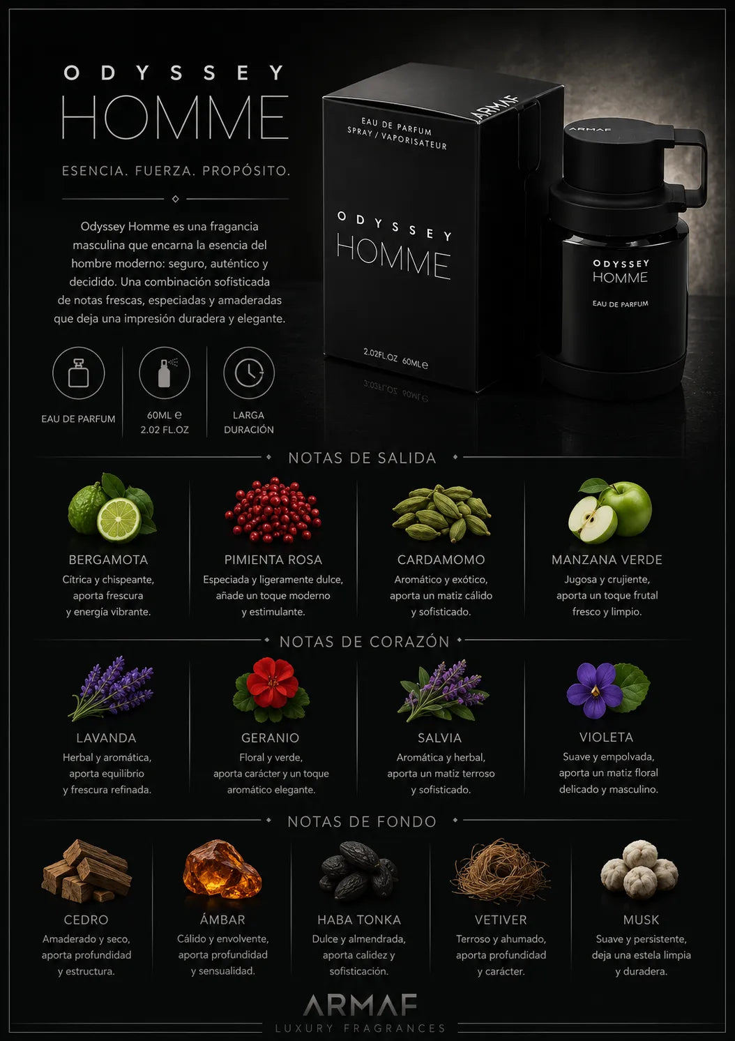 Perfume Armaf Odyssey Homme original 100ml hombre envío rápido Colombia