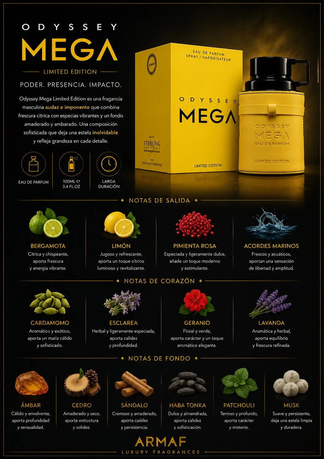 Perfume Armaf Odyssey Mega original 100ml hombre envío rápido Colombia