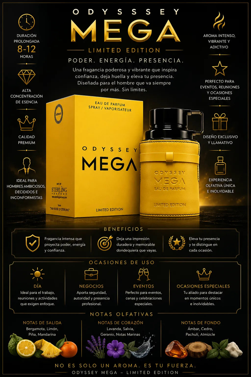 Perfume Armaf Odyssey Mega original 100ml hombre envío rápido Colombia