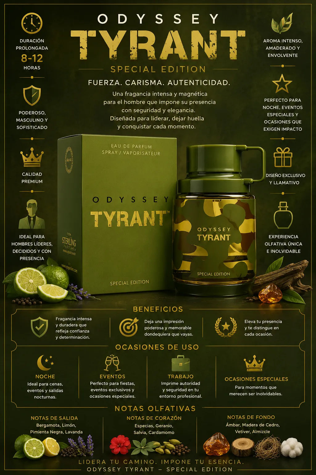 Perfume Armaf Odyssey Tyrant original 100ml hombre envío rápido Colombia
