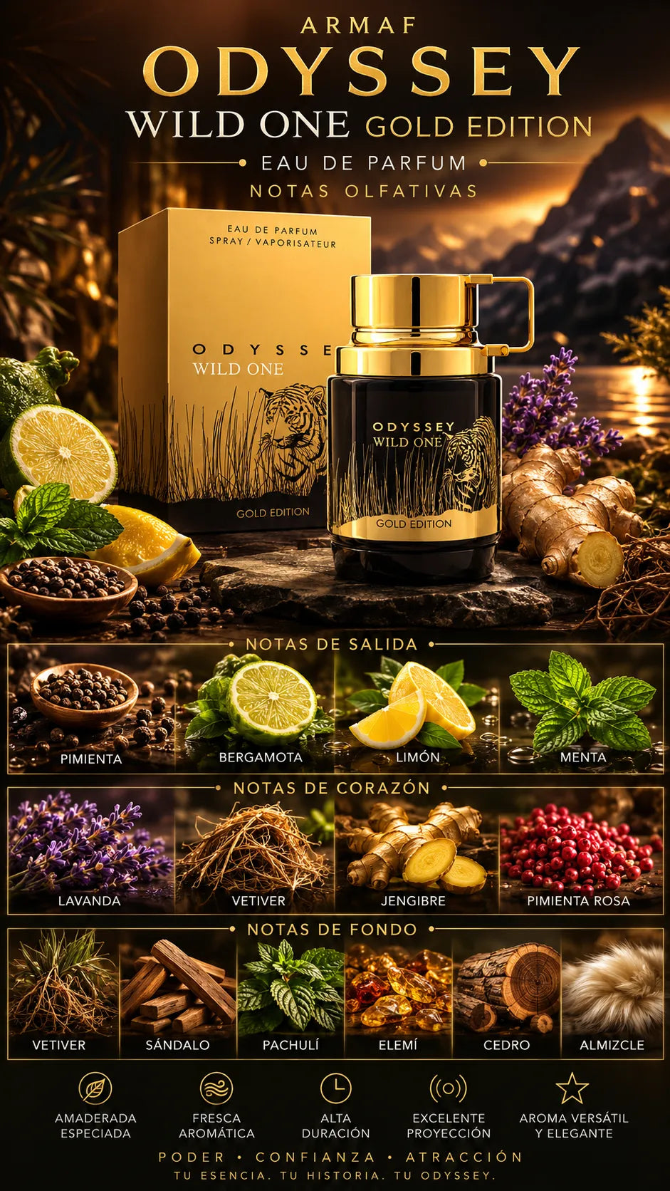 Armaf Odyssey Wild One Gold Edition Eau de Parfum 100ml Original