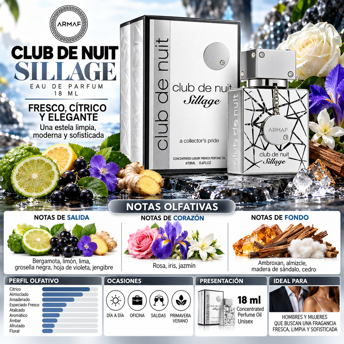 Perfume Armaf Club de Nuit Sillage Eau de Parfum 105ml Hombre — imagen 2