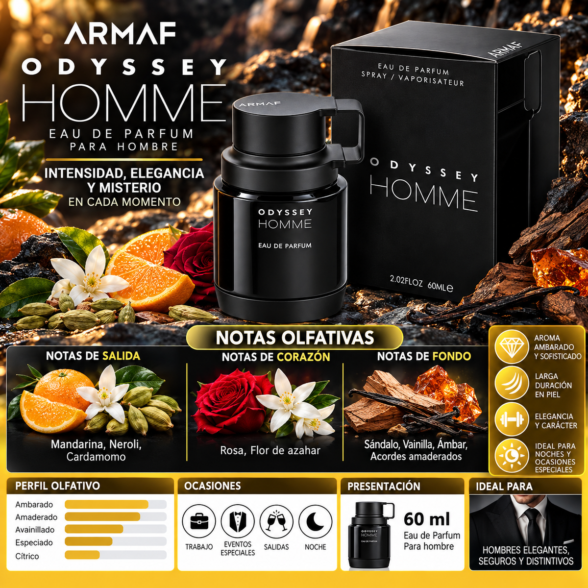 Armaf Odyssey Homme Eau de Parfum 100ml Original — imagen 2