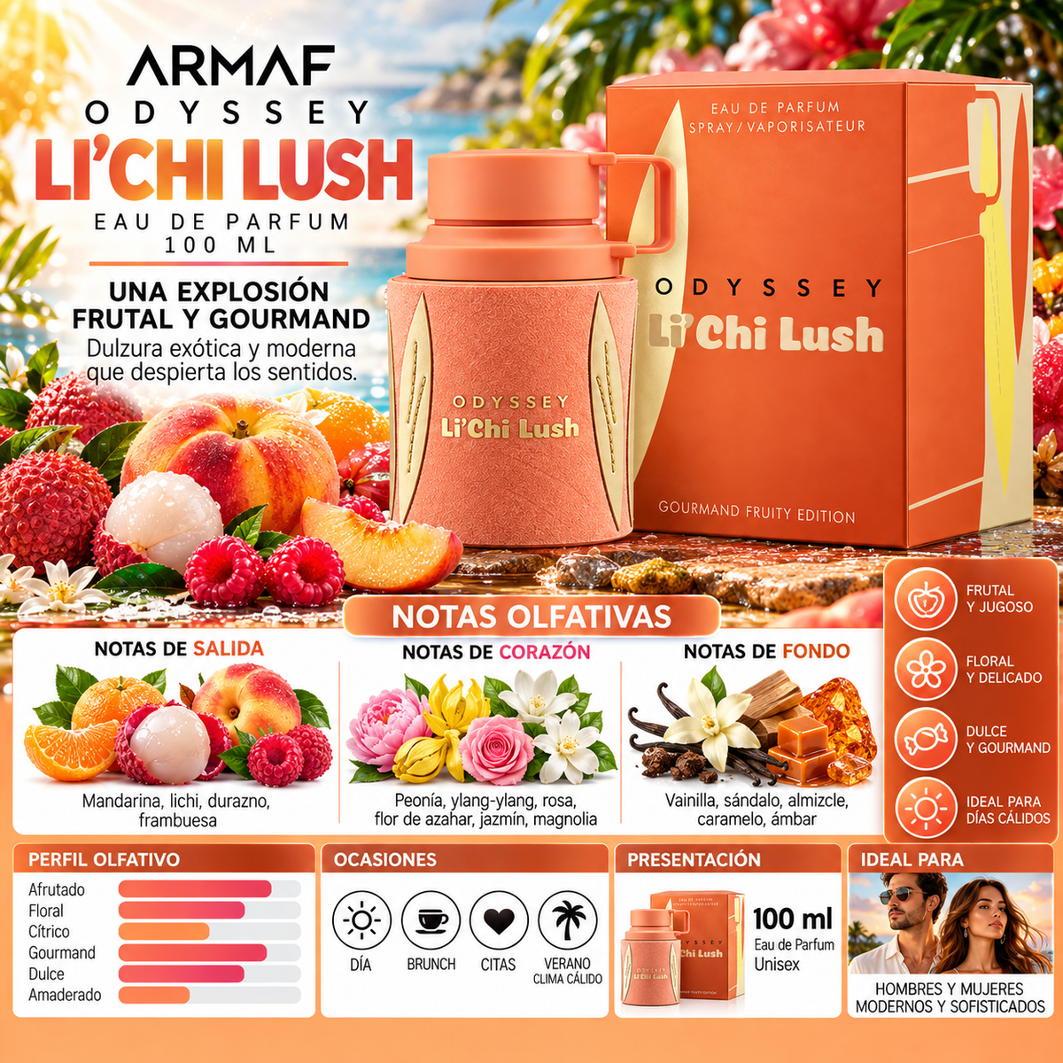 Armaf Odyssey Li'Chi Lush Eau de Parfum 100ml Original - Elegancia y dulzura — imagen 2