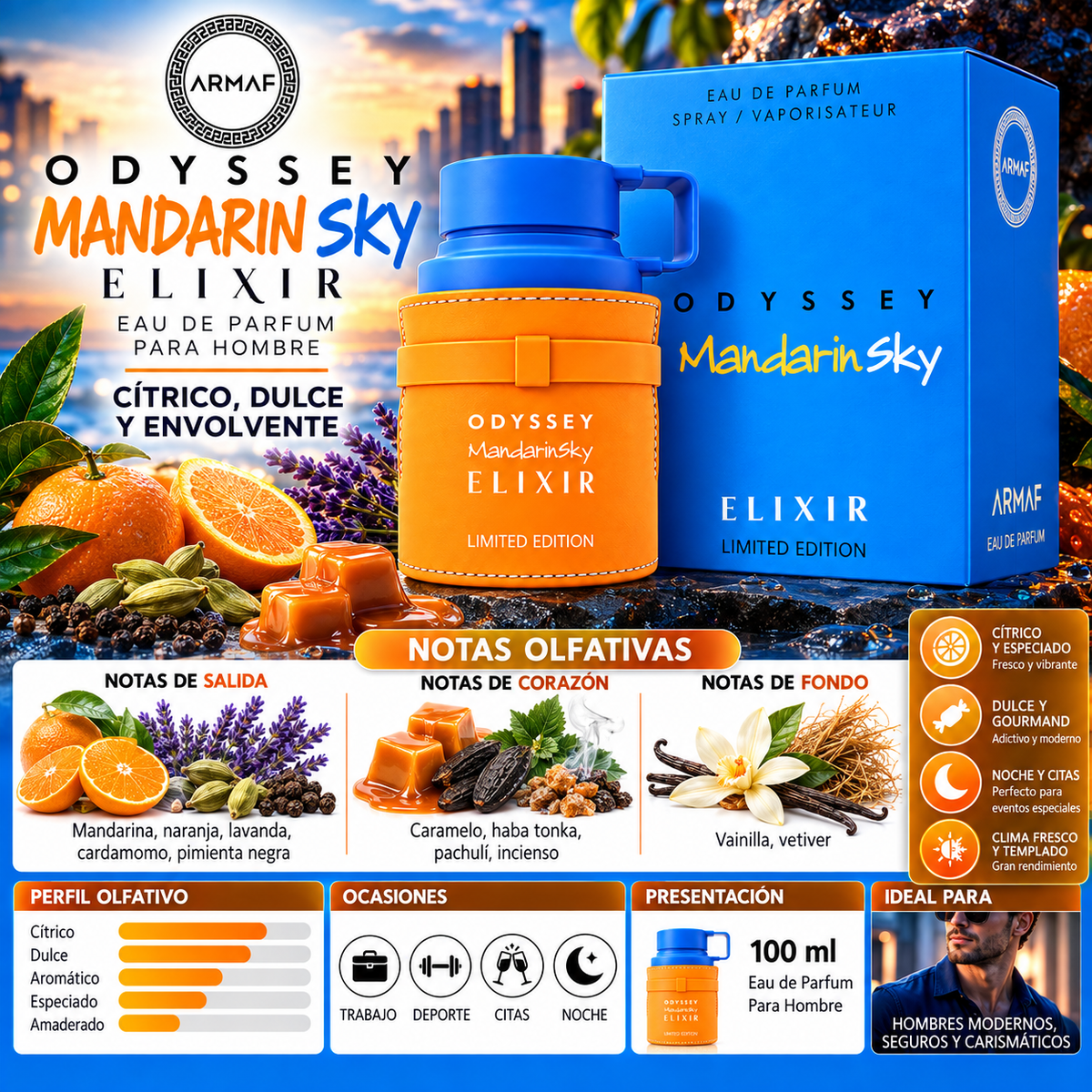 Armaf Odyssey Mandarin Sky Elixir - Eau de Parfum 100ml Original — imagen 2