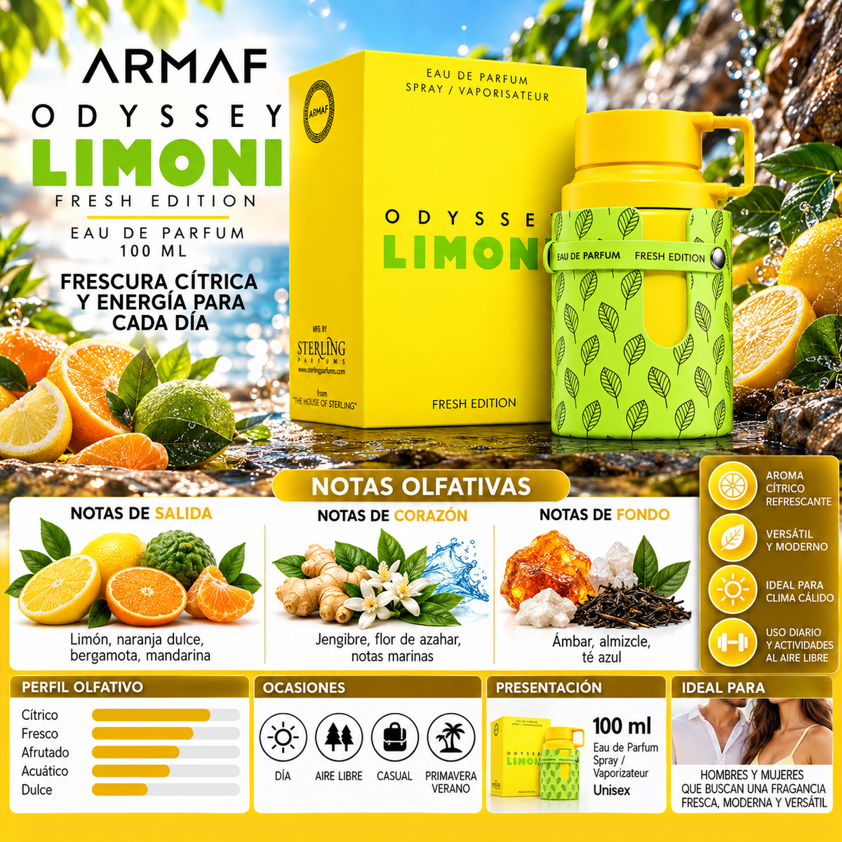 Armaf Odyssey Limoni Fresh Edition Eau de Parfum 100ml Original
