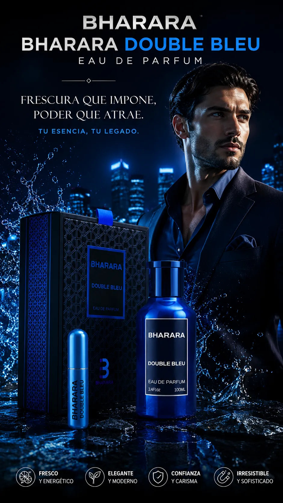 Perfume Bharara Double Bleu Eau de Parfum 100ml Original