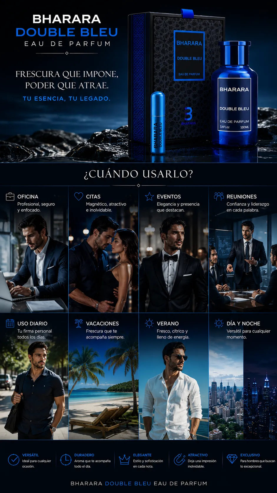 Perfume Bharara Double Bleu Eau de Parfum 100ml Original