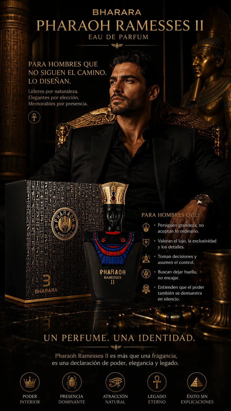Perfume Bharara Pharaoh Ramesses II Eau de Parfum 100ml Original