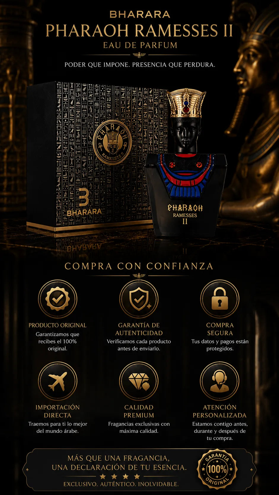 Perfume Bharara Pharaoh Ramesses II Eau de Parfum 100ml Original