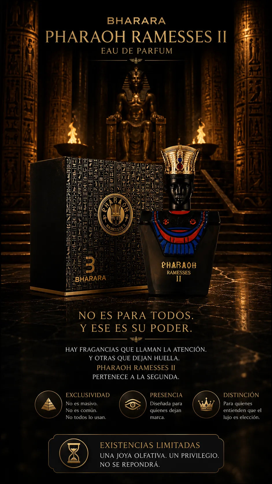 Perfume Bharara Pharaoh Ramesses II Eau de Parfum 100ml Original