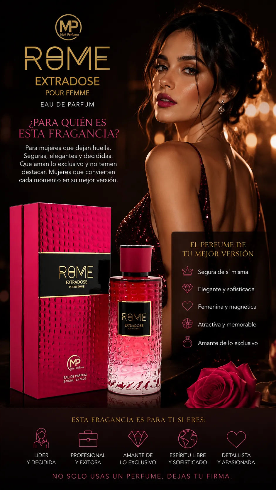Perfume Bharara Mast Rome Extradose Pour Femme Eau de Parfum 100ml Original
