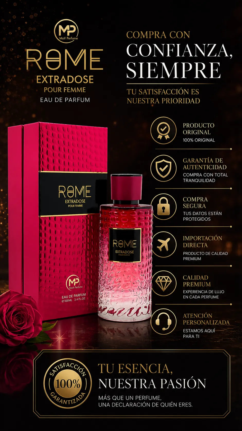 Perfume Bharara Mast Rome Extradose Pour Femme Eau de Parfum 100ml Original