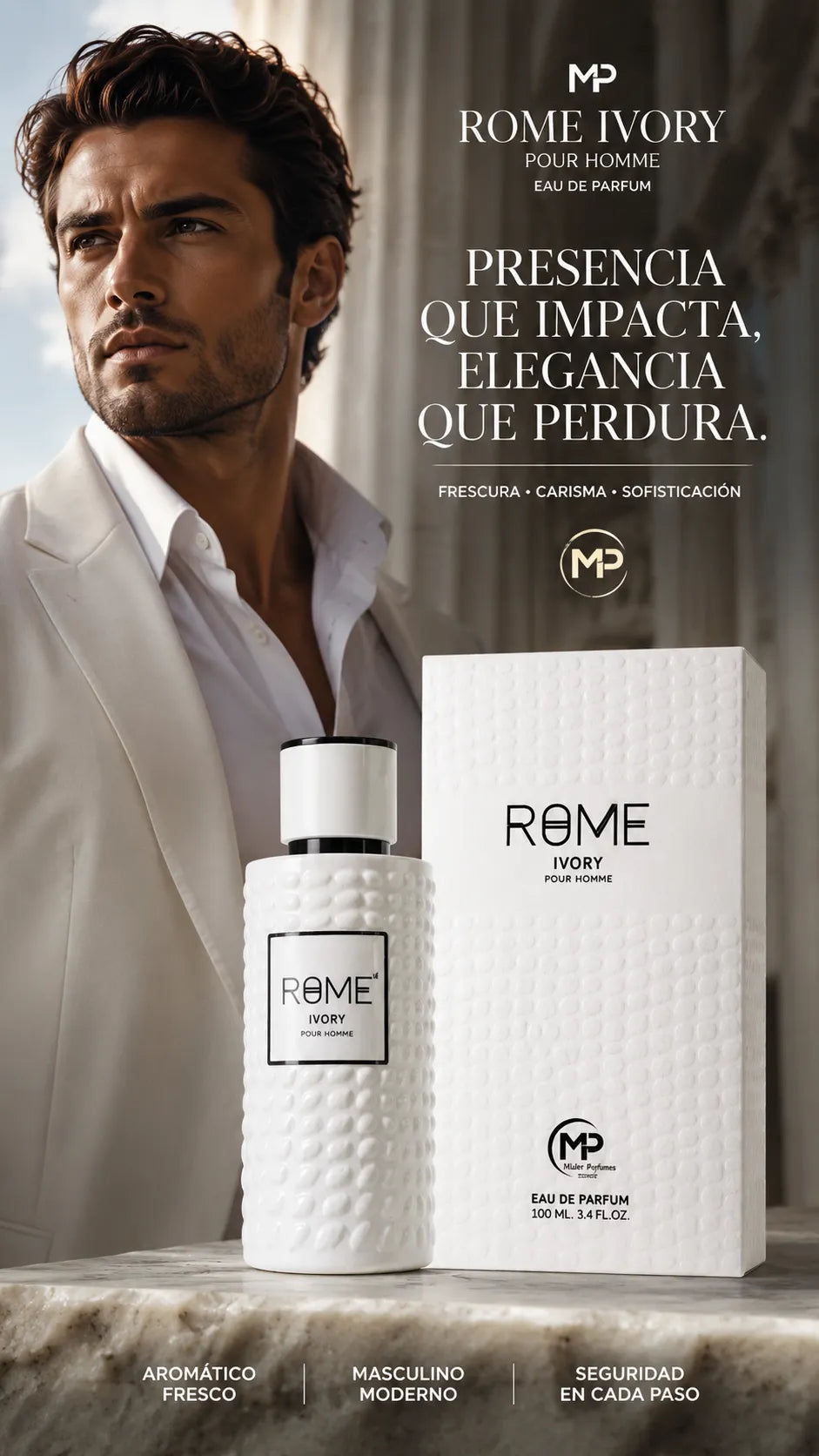 Perfume Bharara Rome Ivory Pour Homme Eau de Parfum 100ml Original