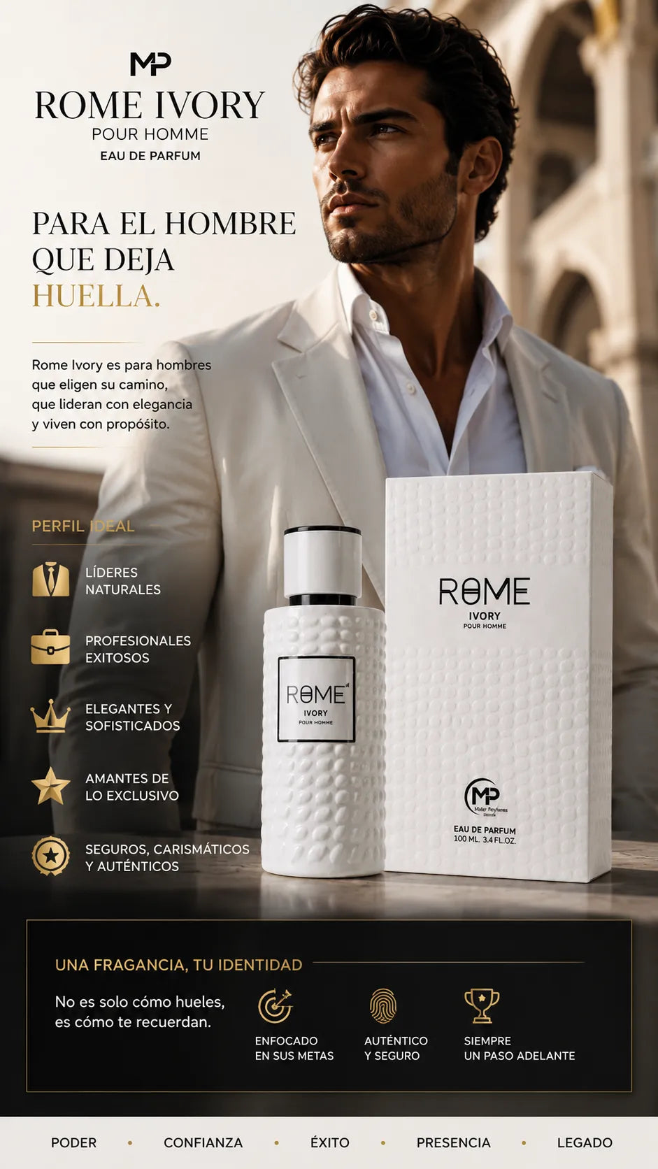 Perfume Bharara Rome Ivory Pour Homme Eau de Parfum 100ml Original