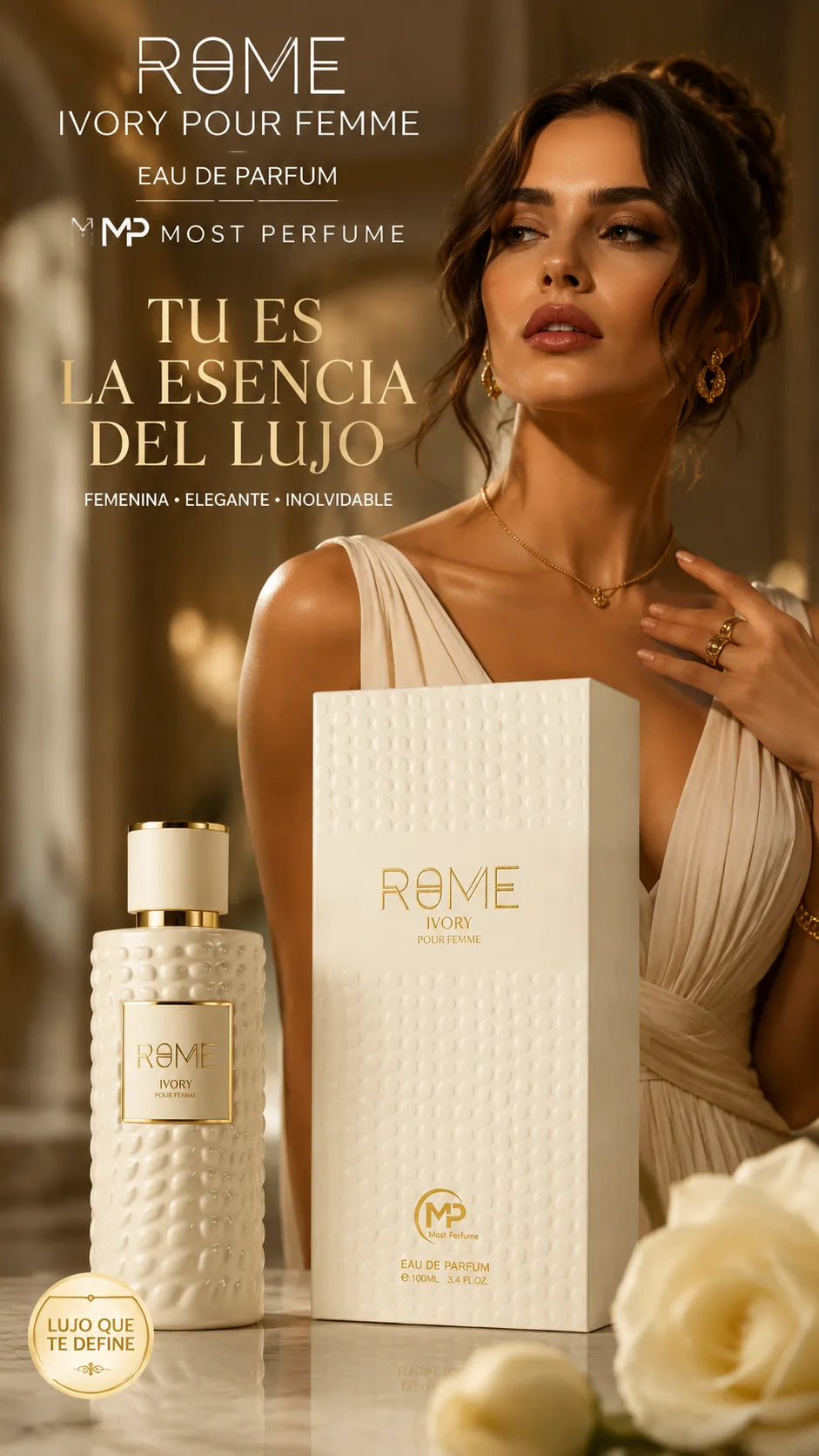 Perfume Bharara Rome Ivory Pour Femme Eau de Parfum 100ml Original