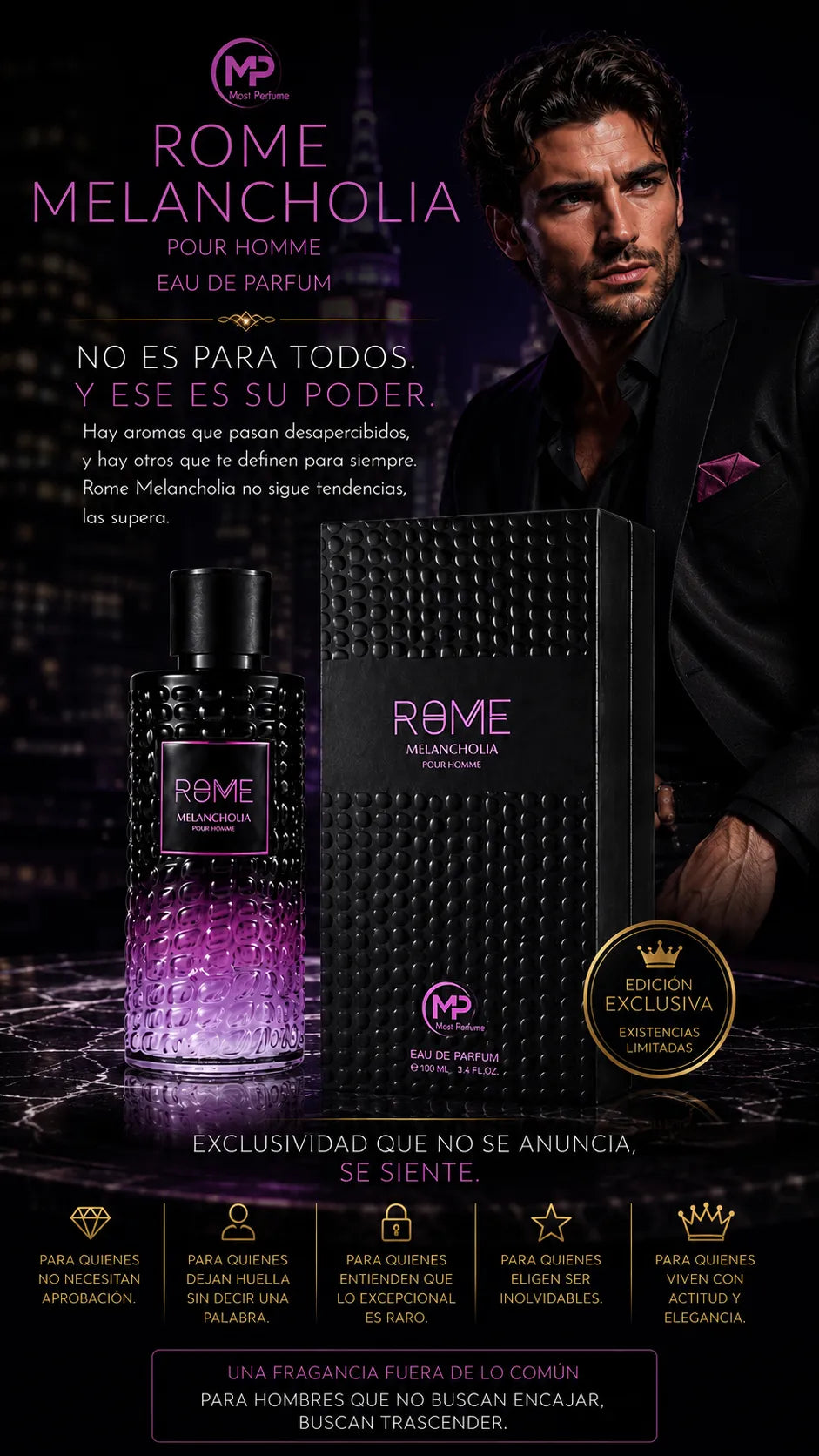 Perfume Bharara Rome Melancholia Pour Homme Eau de Parfum 100ml Original