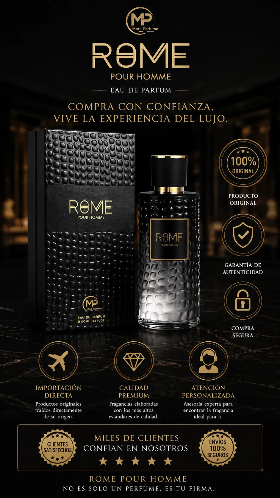 Perfume Bharara Rome Pour Homme Eau de Parfum 100ml Original