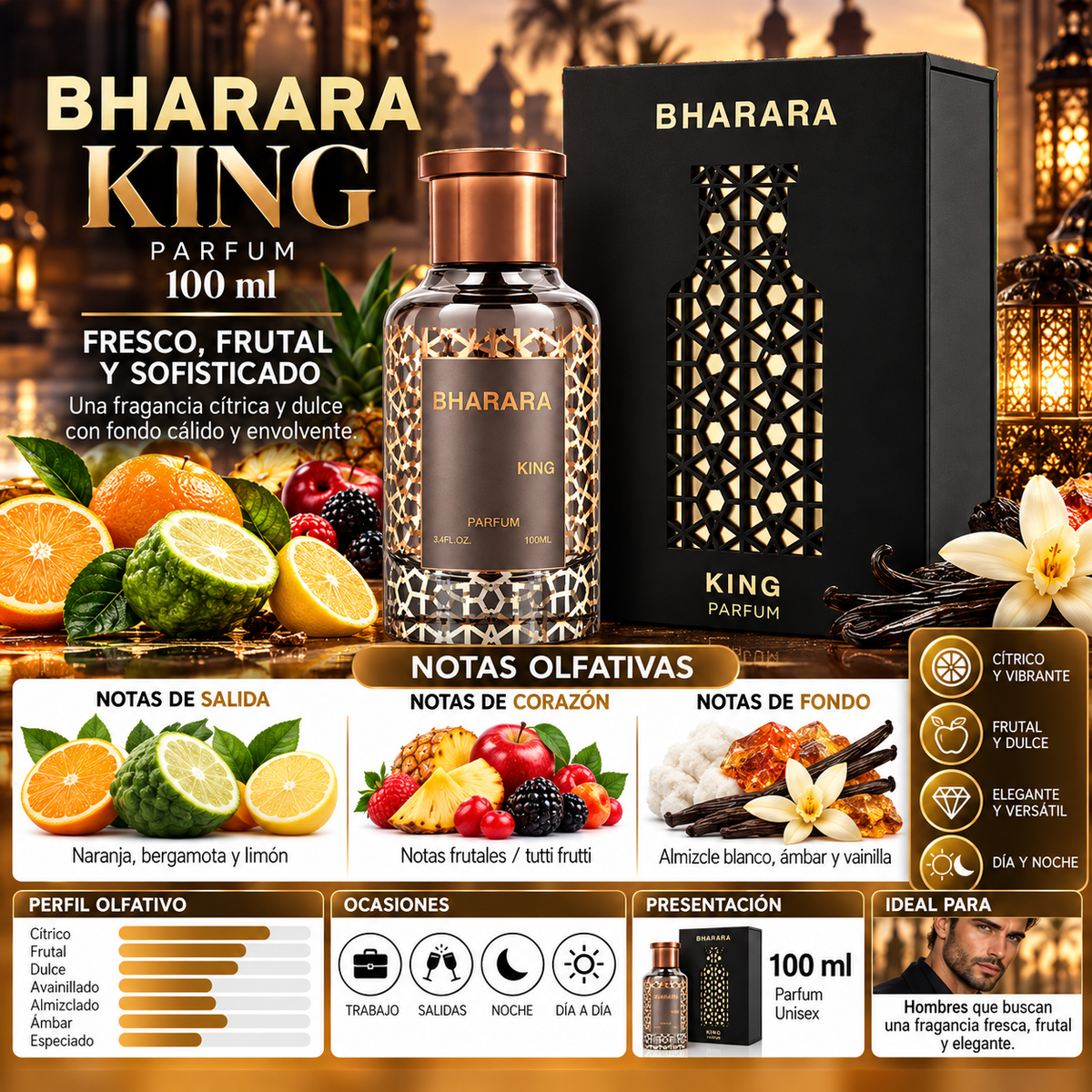 Bharara King Parfum 100ml Original - Elegancia y Seguridad — imagen 2