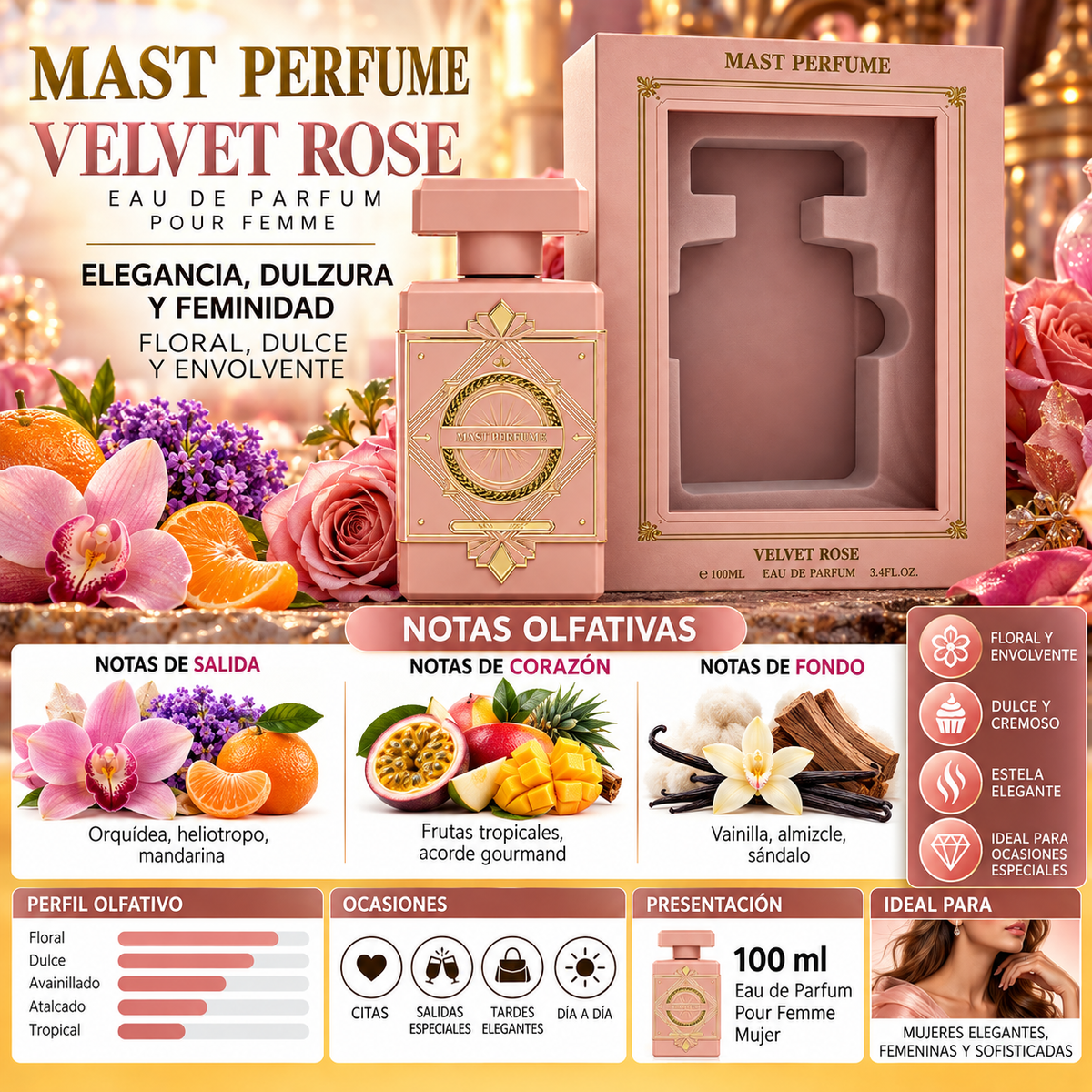 Bharara Mast Perfume Velvet Rose Eau de Parfum 100ml Original — imagen 2