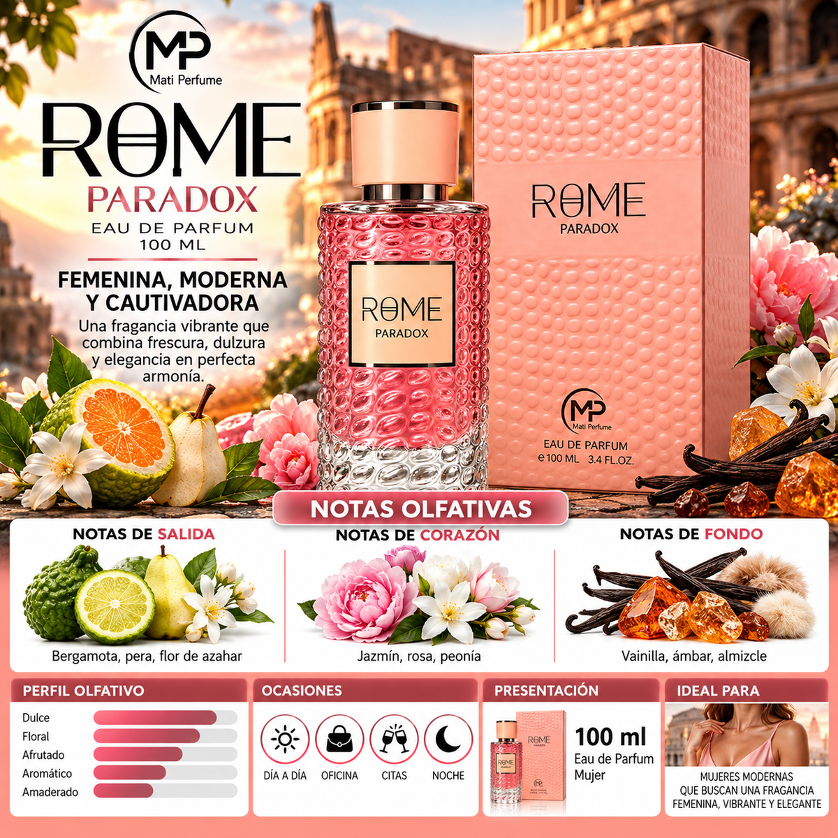 Bharara Mast Perfume Rome Paradox Eau de Parfum 100ml Original - Elegancia y Estilo