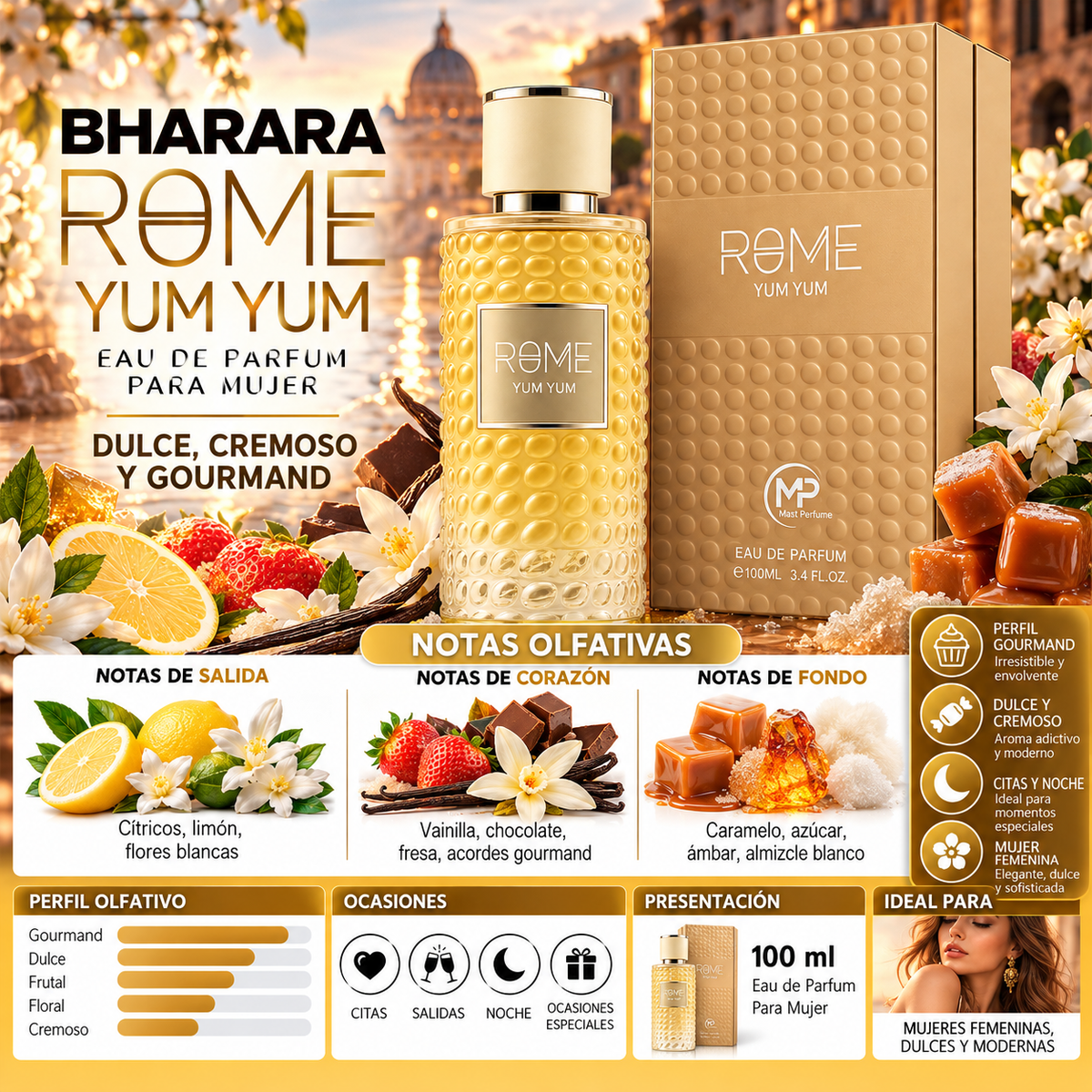 Bharara Mast Perfume Rome Yum Yum Eau de Parfum 100ml Original — imagen 2