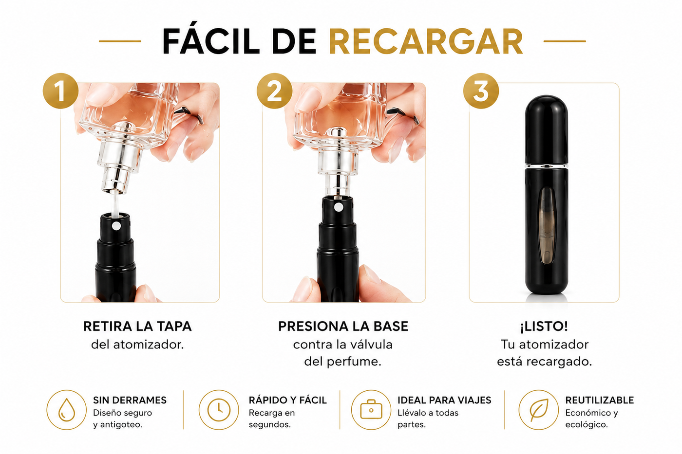 Perfumeros recargables premium originales envío rápido Colombia