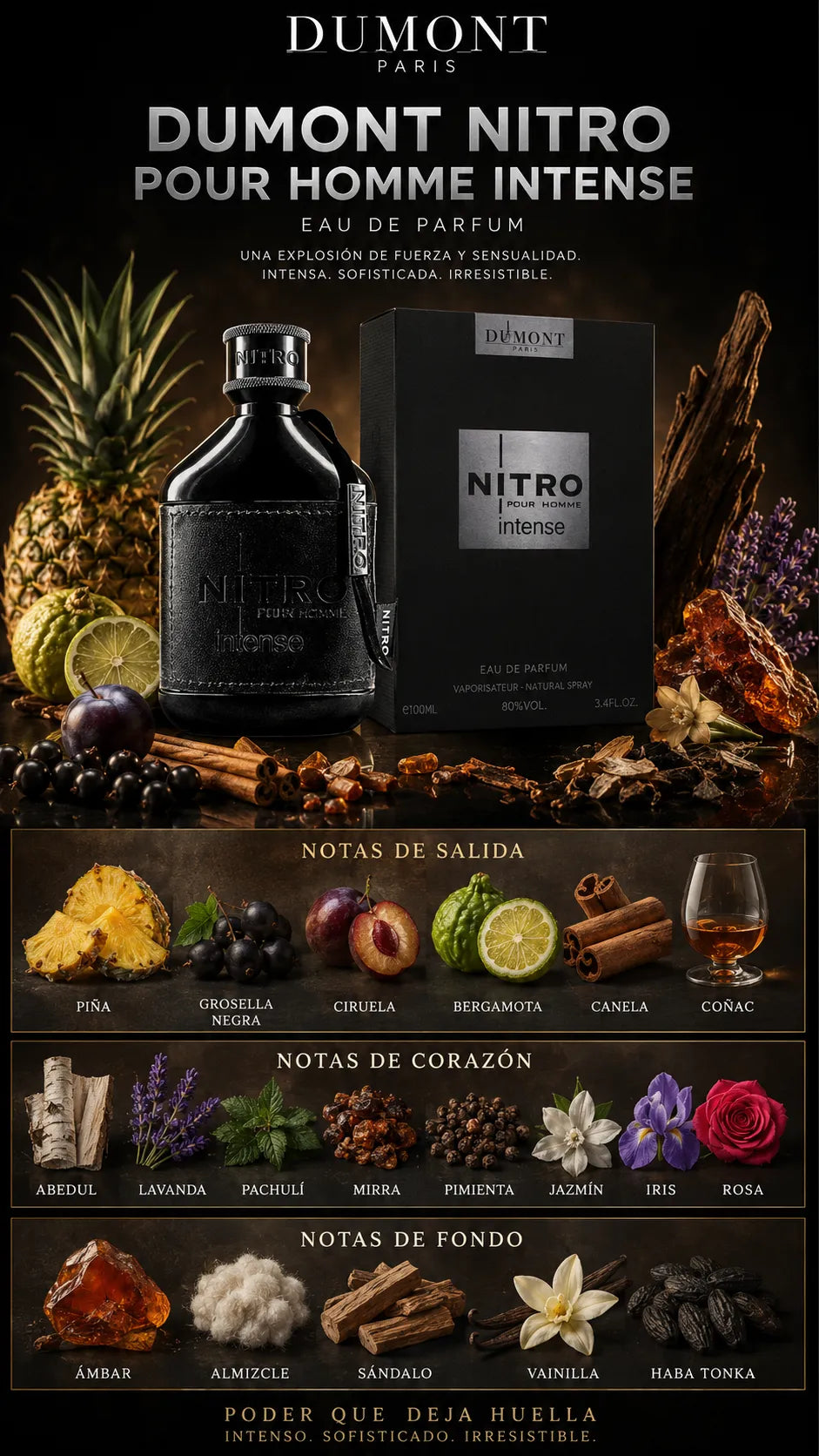 Dumont Nitro Pour Homme Intense Eau de Parfum 100ml Original