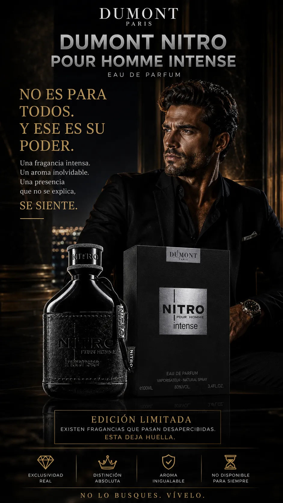 Dumont Nitro Pour Homme Intense Eau de Parfum 100ml Original