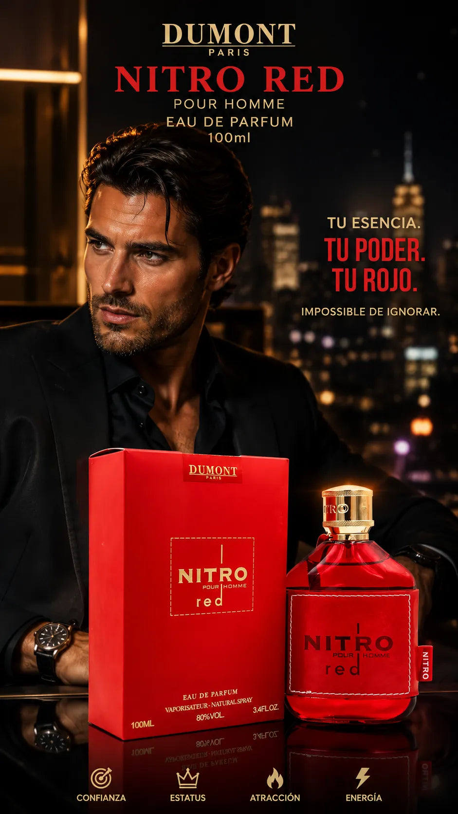 Dumont Paris Nitro Red Pour Homme Eau de Parfum 100ml Original