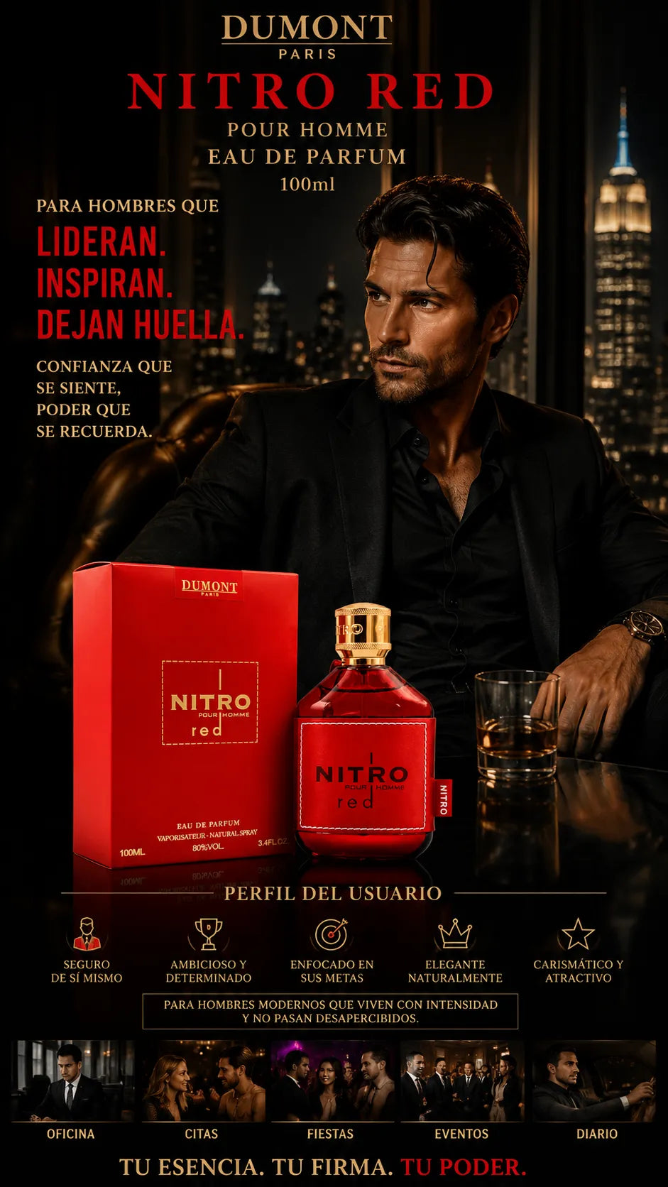 Dumont Paris Nitro Red Pour Homme Eau de Parfum 100ml Original