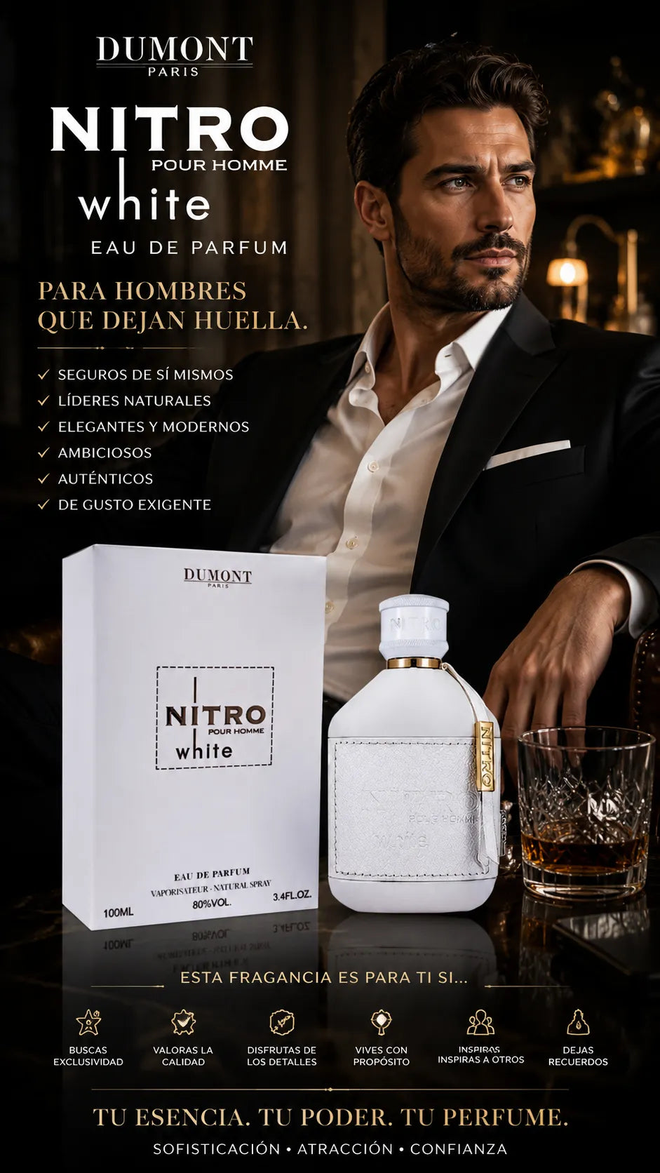 Dumont Paris Nitro White Pour Homme Eau de Parfum 100ml Original