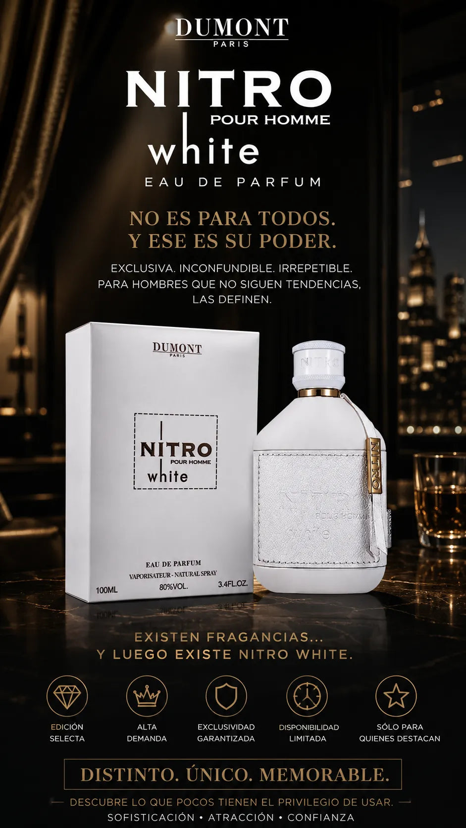 Dumont Paris Nitro White Pour Homme Eau de Parfum 100ml Original