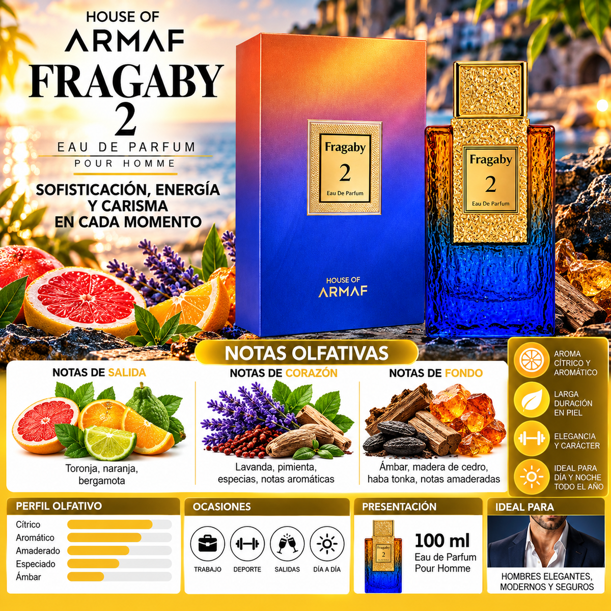 Armaf Fragaby 2 Eau de Parfum 100ml Original - Elegancia que perdura — imagen 2