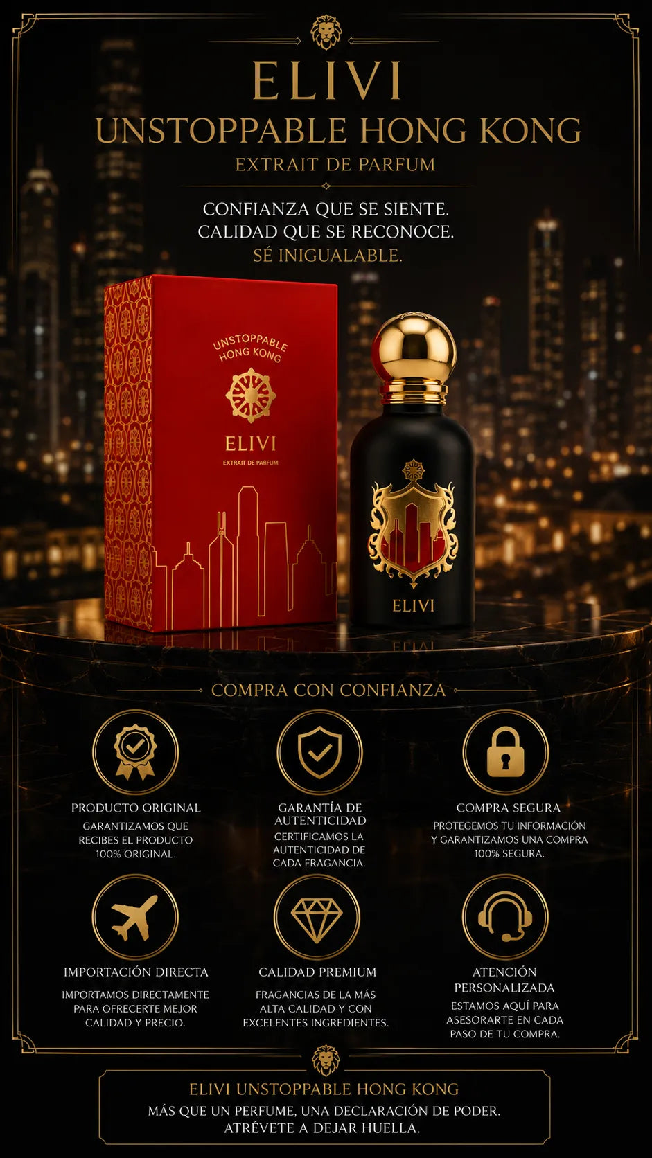 Perfume ELIVI Unstoppable Hong Kong Extrait de Parfum 50ml Original