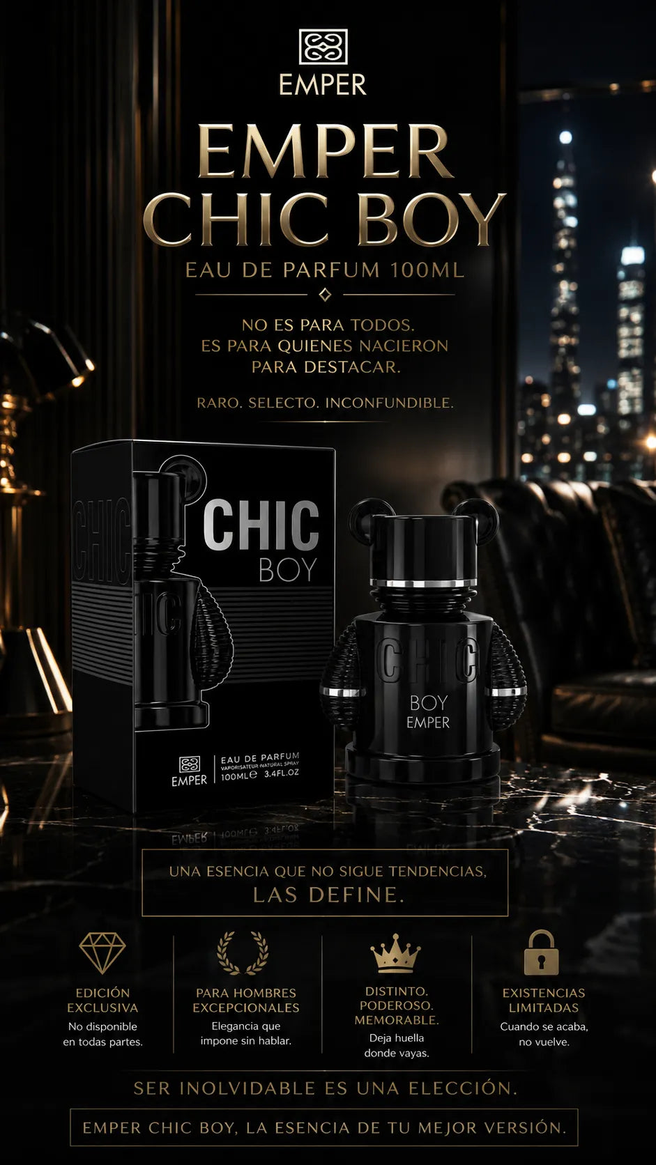 Perfume Emper Chic Boy Eau de Parfum 100ml Original