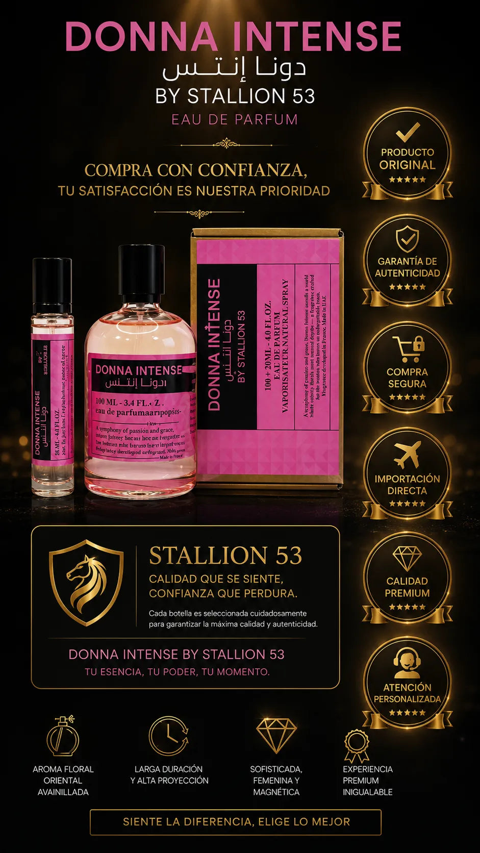 Perfume Emper Donna Intense by Stallion 53 Eau de Parfum 100ml + 20ml Original