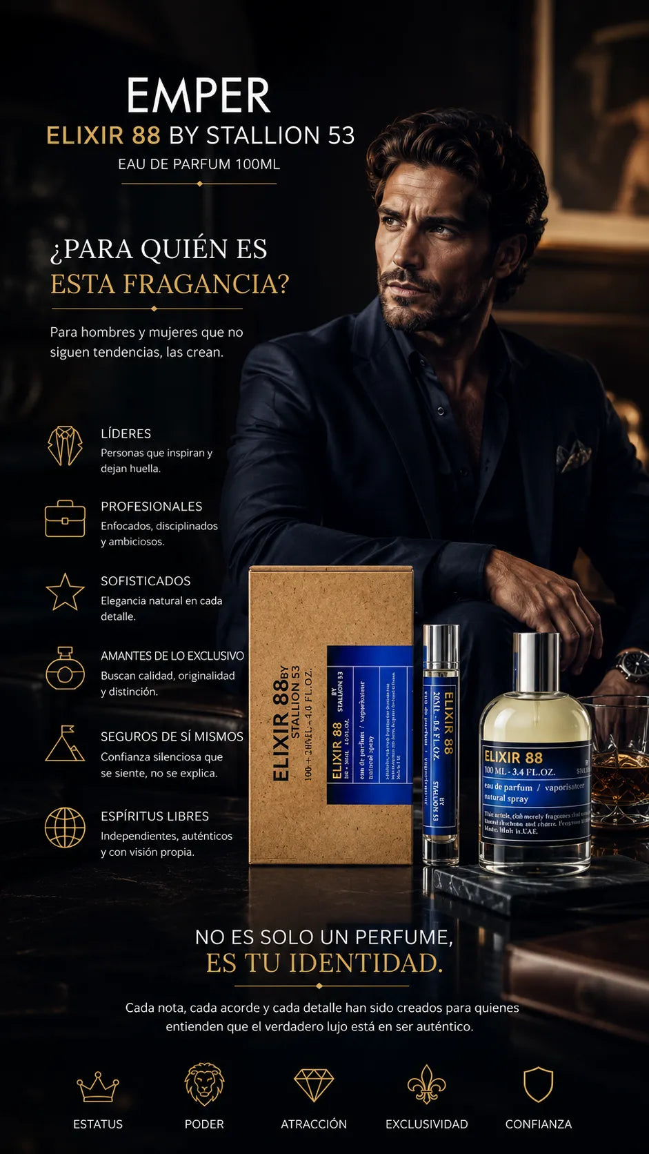 Perfume Emper Elixir 88 By Stallion 53 Eau de Parfum 100ml Original