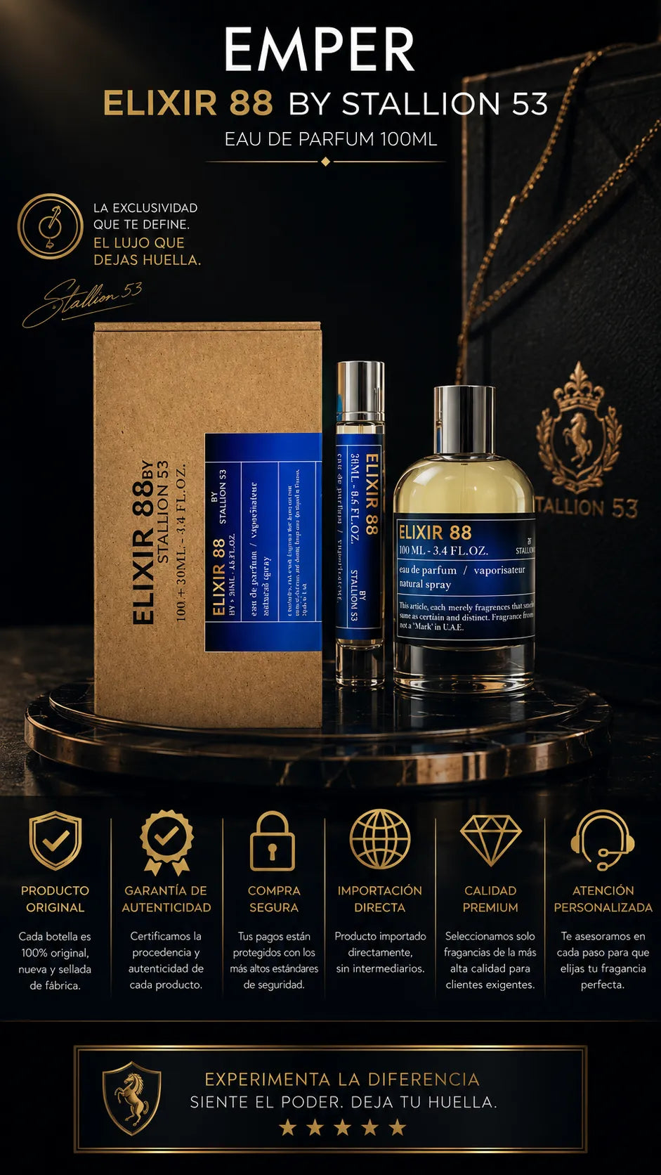 Perfume Emper Elixir 88 By Stallion 53 Eau de Parfum 100ml Original
