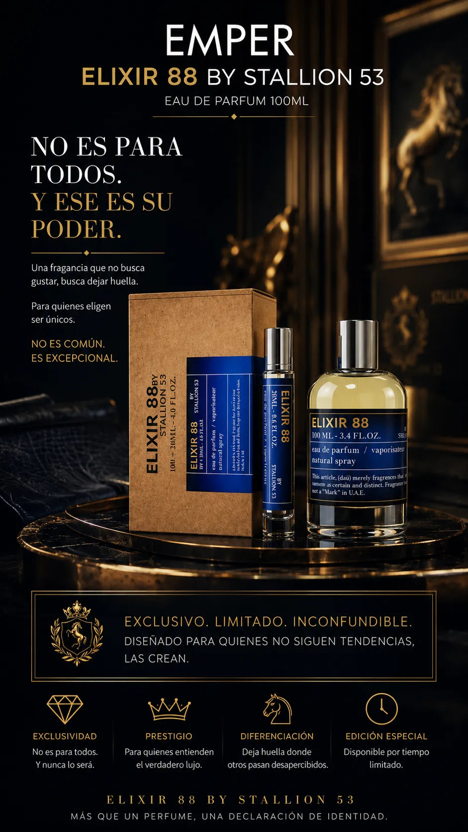 Perfume Emper Elixir 88 By Stallion 53 Eau de Parfum 100ml Original