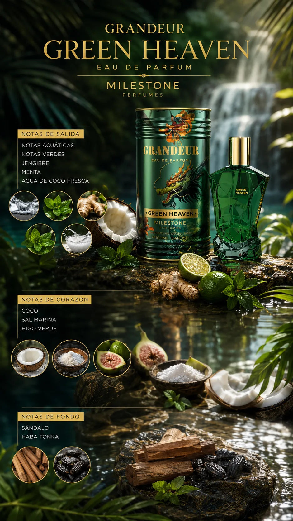 Perfume Emper Milestone Grandeur Green Heaven Eau de Parfum 100ml Original